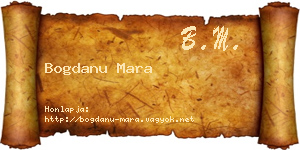 Bogdanu Mara névjegykártya